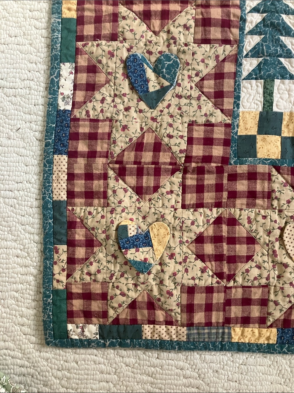Country Patchwork Quilt 30” x 30” Square Tablecloth Centerpiece or Display - Picture 6 of 9